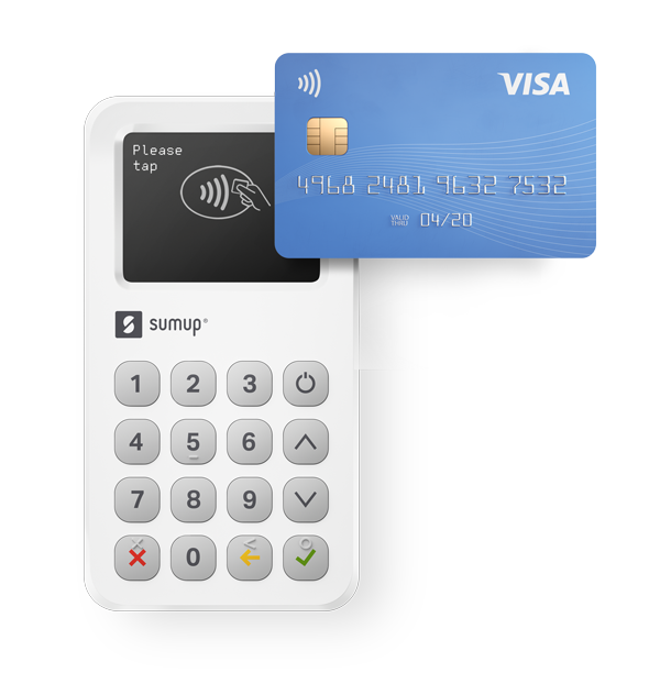 El lector de tarjetas de SumUp, que te facilita aceptar pagos al instante, y que puedes integrar con tu programa de facturación de Debitoor.