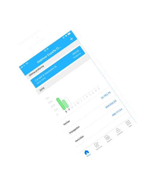 Facturación fácil con la app de iPhone del programa de facturación de Debitoor